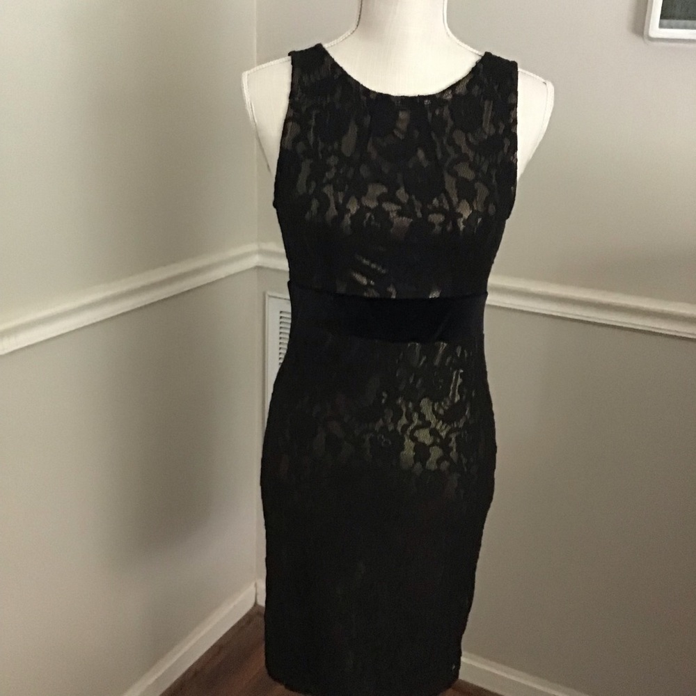 Forever 21 Small Overlay Dress Black and Nude